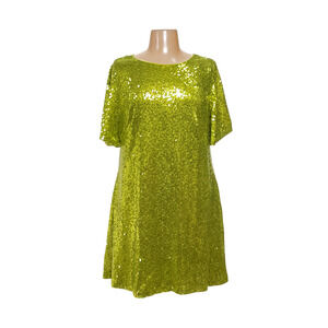 Eloquii Lime Sequin Dress